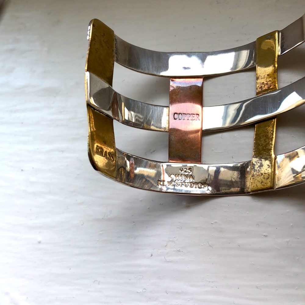 Vintage  RLM Studio – Robert Lee Morris Basket Weave Cuff -  Mixed Metal – EUC - Picture 3 of 9